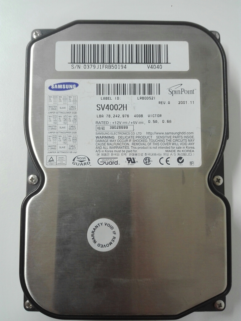 Disco duro Samsung 40GB IDE Discos Duros